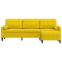 Sofá de 3 plazas con taburete terciopelo amarillo 210 cm de , Sofás - Ref: Foro24-3278283, Precio: 336,38 €, Descuento: %