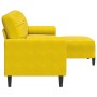 Sofá de 3 plazas con taburete terciopelo amarillo 210 cm de , Sofás - Ref: Foro24-3278283, Precio: 336,38 €, Descuento: %