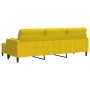 Sofá de 3 plazas con taburete terciopelo amarillo 210 cm de , Sofás - Ref: Foro24-3278283, Precio: 336,38 €, Descuento: %