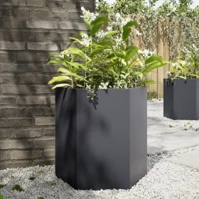 Jardinera hexagonal acero gris antracita 46x40x45 cm de , Maceteros y jardineras - Ref: Foro24-851112, Precio: 49,09 €, Descu...