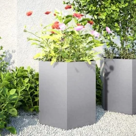 Jardineras hexagonales 2 uds acero inoxidable 46x40x45 cm by , Pots and planters - Ref: Foro24-851119, Price: 66,36 €, Discou...
