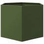 Jardinera hexagonal de acero verde oliva 69x60x45 cm de , Maceteros y jardineras - Ref: Foro24-851125, Precio: 58,19 €, Descu...