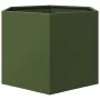 Jardinera hexagonal de acero verde oliva 69x60x45 cm de , Maceteros y jardineras - Ref: Foro24-851125, Precio: 57,46 €, Descu...