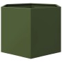 Jardinera hexagonal de acero verde oliva 69x60x45 cm de , Maceteros y jardineras - Ref: Foro24-851125, Precio: 58,19 €, Descu...