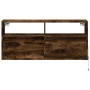 Mueble de TV de pared con luces LED roble ahumado 100x31x45 cm de , Muebles TV - Ref: Foro24-852338, Precio: 74,56 €, Descuen...