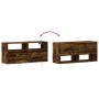 Mueble de TV de pared con luces LED roble ahumado 100x31x45 cm de , Muebles TV - Ref: Foro24-852338, Precio: 74,56 €, Descuen...