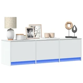 Mueble de TV con LED madera de ingeniería blanco 140x34x40 cm de , Muebles TV - Ref: Foro24-852243, Precio: 97,02 €, Descuent...