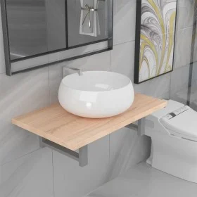Conjunto de muebles de baño 2 piezas cerámica roble de , Muebles de baño - Ref: Foro24-279330, Precio: 102,11 €, Descuento: %