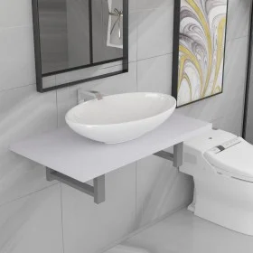Conjunto de muebles de baño 2 piezas cerámica blanco de , Muebles de baño - Ref: Foro24-279339, Precio: 87,76 €, Descuento: %