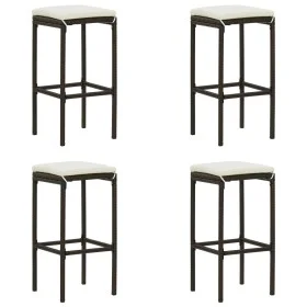 Kitchen stools with cushions, set of 4, synthetic brown rattan by vidaXL, Kitchen stools - Ref: Foro24-313445, Price: 94,42 €...