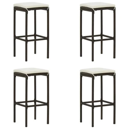 Küchenhocker mit Kissen 4 Stück synthetisches Rattan braun von vidaXL, Küchenhocker - Ref: Foro24-313445, Preis: 94,42 €, Rab...