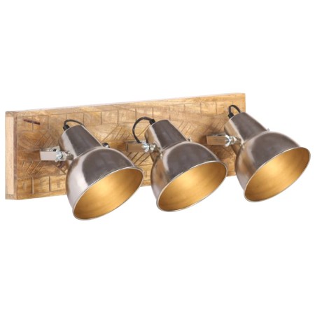 Lámpara de pared industrial madera mango plateado E27 70x23 cm de , Lámparas - Ref: Foro24-320595, Precio: 80,02 €, Descuento: %