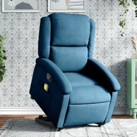 Sillón reclinable de masaje elevable terciopelo azul de , Sillones - Ref: Foro24-3204321, Precio: 320,40 €, Descuento: %