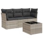 Set de sofás de jardín 4 pzas y cojines ratán sintético gris de , Conjuntos de jardín - Ref: Foro24-3249061, Precio: 266,32 €...
