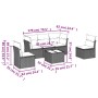 Set de sofás de jardín 6 pzas y cojines ratán sintético gris de , Conjuntos de jardín - Ref: Foro24-3249201, Precio: 400,86 €...