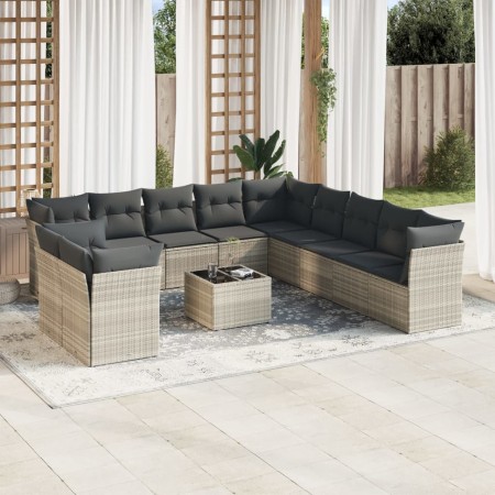 Set de sofás de jardín 12 pzas y cojines ratán sintético gris de , Conjuntos de jardín - Ref: Foro24-3249731, Precio: 860,47 ...