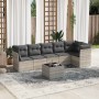 Set de sofás de jardín 7 pzas con cojines ratán PE gris claro de , Conjuntos de jardín - Ref: Foro24-3249511, Precio: 483,61 ...