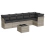 Set de sofás de jardín 7 pzas con cojines ratán PE gris claro de , Conjuntos de jardín - Ref: Foro24-3249511, Precio: 483,61 ...