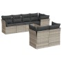 Set de sofás de jardín 7 pzas con cojines ratán PE gris claro de , Conjuntos de jardín - Ref: Foro24-3217902, Precio: 510,67 ...