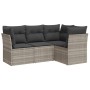 Set de sofás de jardín 4 pzas y cojines ratán sintético gris de , Conjuntos de jardín - Ref: Foro24-3249421, Precio: 295,98 €...