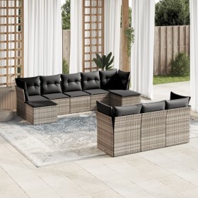 Set sofás jardín 10 pzas con cojines ratán sintético gris claro de , Conjuntos de jardín - Ref: Foro24-3250171, Precio: 667,4...