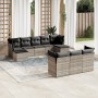 Set sofás jardín 10 pzas con cojines ratán sintético gris claro de , Conjuntos de jardín - Ref: Foro24-3250171, Precio: 667,4...