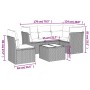 Set de sofás de jardín 6 pzas y cojines ratán sintético gris de , Conjuntos de jardín - Ref: Foro24-3217652, Precio: 401,18 €...