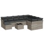 Set de sofás de jardín 11 pzas y cojines ratán sintético gris de , Conjuntos de jardín - Ref: Foro24-3250441, Precio: 710,50 ...