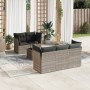 Set de sofás de jardín 6 pzas y cojines ratán sintético gris de , Conjuntos de jardín - Ref: Foro24-3217252, Precio: 428,21 €...