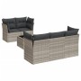 Set de sofás de jardín 6 pzas y cojines ratán sintético gris de , Conjuntos de jardín - Ref: Foro24-3217252, Precio: 428,21 €...