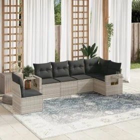 Set de sofás de jardín 6 pzas y cojines ratán sintético gris de , Conjuntos de jardín - Ref: Foro24-3252569, Precio: 421,13 €...