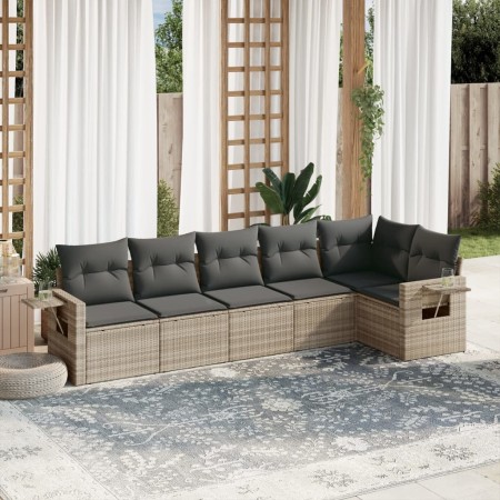 Set de sofás de jardín 6 pzas y cojines ratán sintético gris de , Conjuntos de jardín - Ref: Foro24-3252529, Precio: 414,67 €...