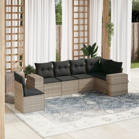 Set de sofás de jardín 6 pzas y cojines ratán sintético gris de , Conjuntos de jardín - Ref: Foro24-3254969, Precio: 428,38 €...