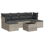 Set de sofás de jardín 7 pzas con cojines ratán PE gris claro de , Conjuntos de jardín - Ref: Foro24-3249861, Precio: 446,71 ...