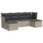 Set de sofás de jardín 6 pzas y cojines ratán sintético gris de , Conjuntos de jardín - Ref: Foro24-3218012, Precio: 361,63 €...