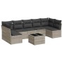 Set de sofás de jardín 8 pzas y cojines ratán sintético gris de , Conjuntos de jardín - Ref: Foro24-3249281, Precio: 506,60 €...