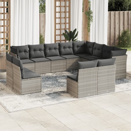 Set de sofás de jardín 12 pzas y cojines ratán sintético gris de , Conjuntos de jardín - Ref: Foro24-3250311, Precio: 836,41 ...