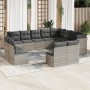 Set de sofás de jardín 12 pzas y cojines ratán sintético gris de , Conjuntos de jardín - Ref: Foro24-3250311, Precio: 836,41 ...