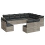 Set de sofás de jardín 12 pzas y cojines ratán sintético gris de , Conjuntos de jardín - Ref: Foro24-3250311, Precio: 836,41 ...