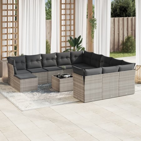 Set sofás de jardín con cojines 13 piezas ratán sintético gris de , Conjuntos de jardín - Ref: Foro24-3250481, Precio: 905,84...