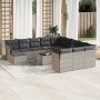 Set sofás de jardín con cojines 13 piezas ratán sintético gris de , Conjuntos de jardín - Ref: Foro24-3250481, Precio: 905,84...
