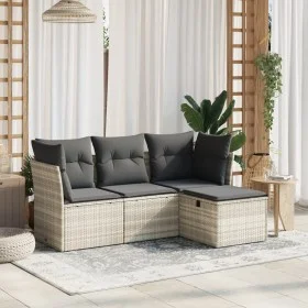 Set de sofás de jardín 4 pzas y cojines ratán sintético gris de , Conjuntos de jardín - Ref: Foro24-3263118, Precio: 273,63 €...