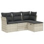 Set de sofás de jardín 4 pzas y cojines ratán sintético gris de , Conjuntos de jardín - Ref: Foro24-3263118, Precio: 267,06 €...