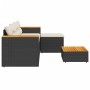 Set de sofás de jardín con cojines 3 pzas ratán sintético negro de , Conjuntos de jardín - Ref: Foro24-365826, Precio: 258,48...