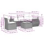 Set de sofás de jardín 6 pzas y cojines ratán sintético gris de , Conjuntos de jardín - Ref: Foro24-3253719, Precio: 431,10 €...