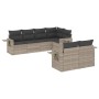 Set de sofás de jardín 7 pzas con cojines ratán PE gris claro de , Conjuntos de jardín - Ref: Foro24-3252749, Precio: 521,00 ...