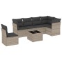Set de sofás de jardín 7 pzas con cojines ratán PE gris claro de , Conjuntos de jardín - Ref: Foro24-3249551, Precio: 483,61 ...