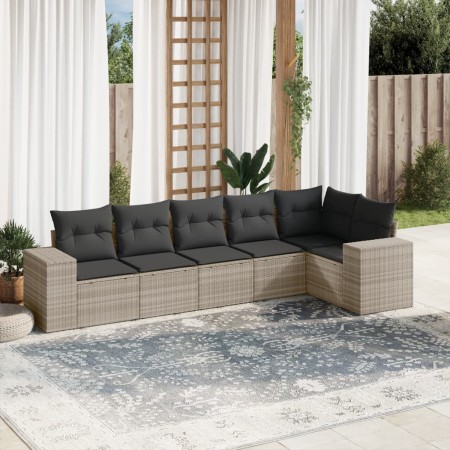 Set de sofás de jardín 6 pzas y cojines ratán sintético gris de , Conjuntos de jardín - Ref: Foro24-3254929, Precio: 428,38 €...