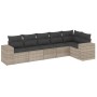 Set de sofás de jardín 6 pzas y cojines ratán sintético gris de , Conjuntos de jardín - Ref: Foro24-3254929, Precio: 428,38 €...