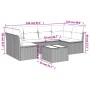 Set de sofás de jardín 7 pzas con cojines ratán PE gris claro de , Conjuntos de jardín - Ref: Foro24-3249241, Precio: 451,14 ...